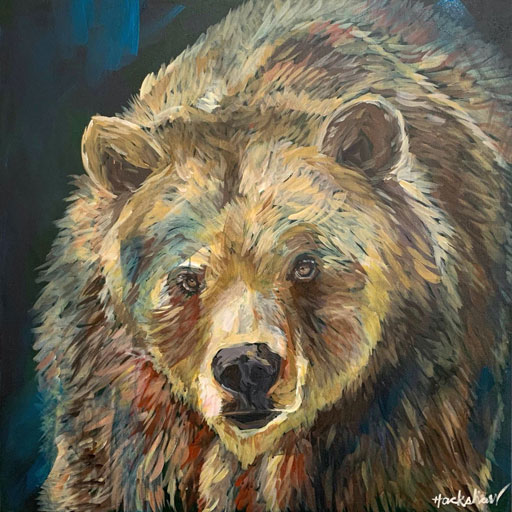Painting a Realistic Bear in Acrylics - Painting Time Lapse