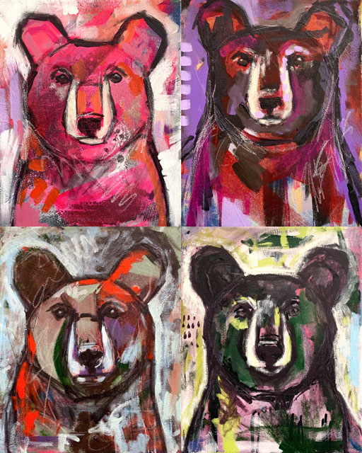 Bear Paintings by Ashley Hackshaw Bryson City