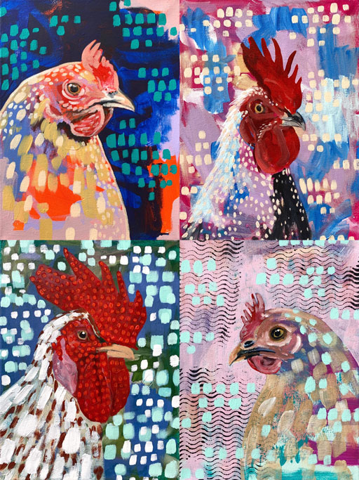 Chicken Art by Ashley Hackshaw