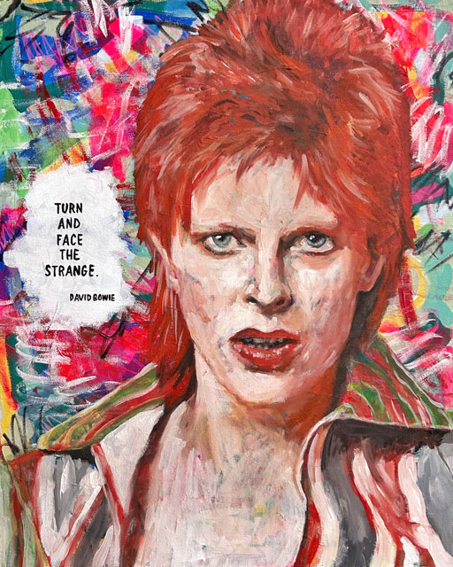 David Bowie Art Bowie Painting portrait quote by artist Ashley Hackshaw